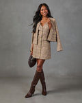 Darling Rosebud Floral Plaid Blazer