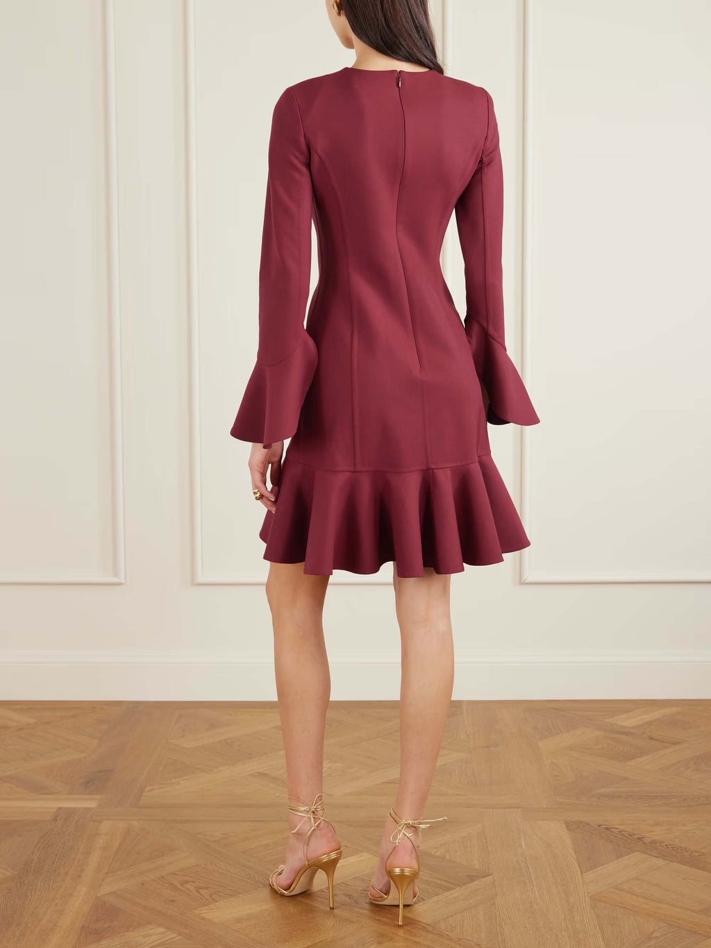 Elegant Irregular Ruffle Mini Dress