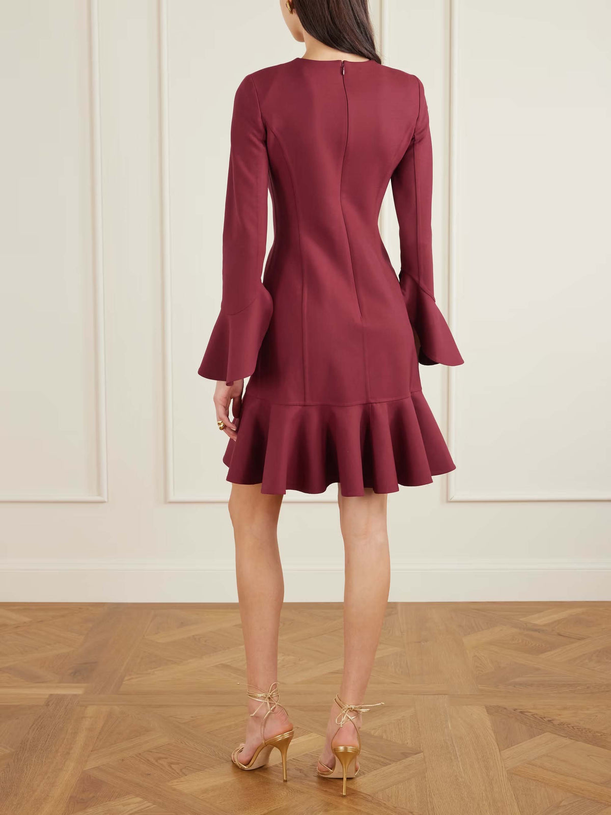 Elegant Irregular Ruffle Mini Dress