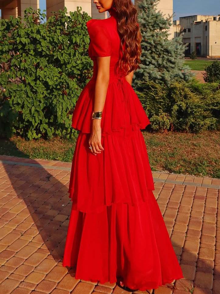 Retro Princess Multi-Layer Maxi Cake Dress