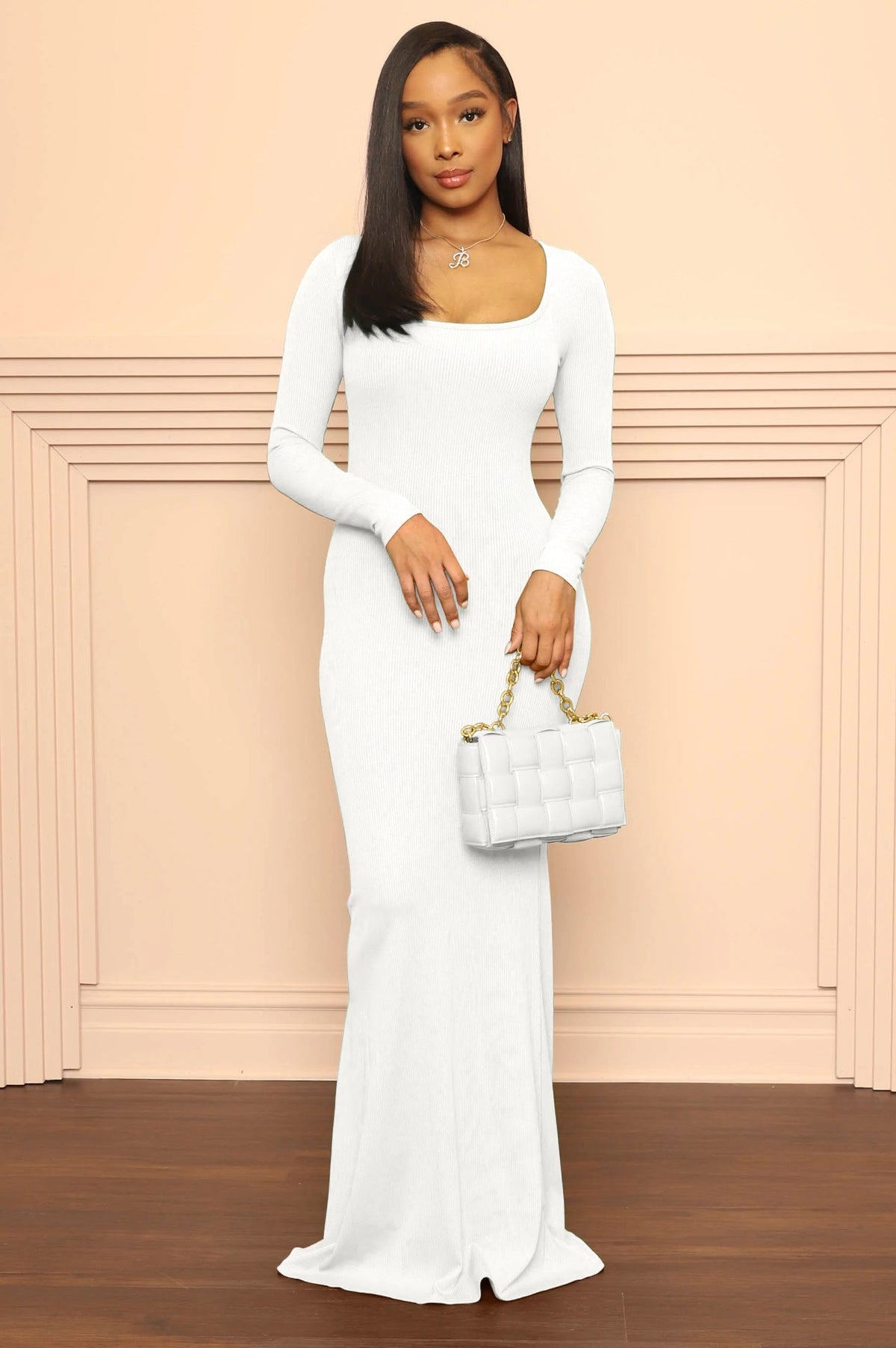 Solid Color High Waist Slim Mop Dinner Fishtail Dress