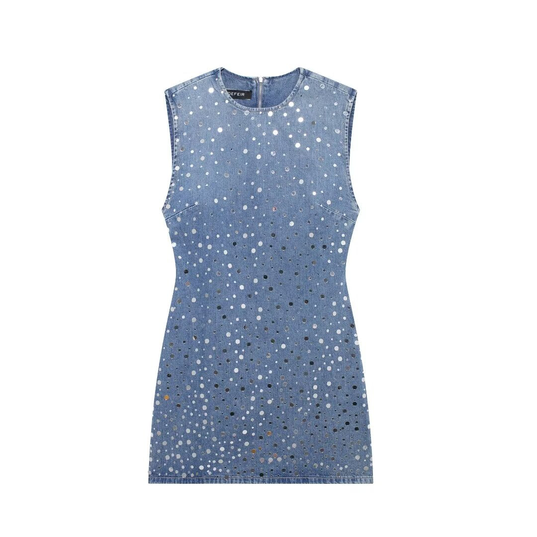 Comfortable Sleeveless Slim Casual Denim Short Dress