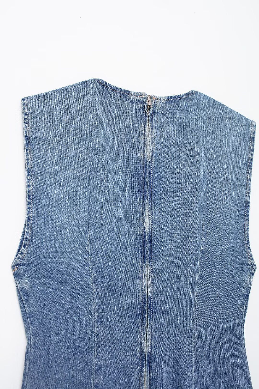 Comfortable Sleeveless Slim Casual Denim Short Dress