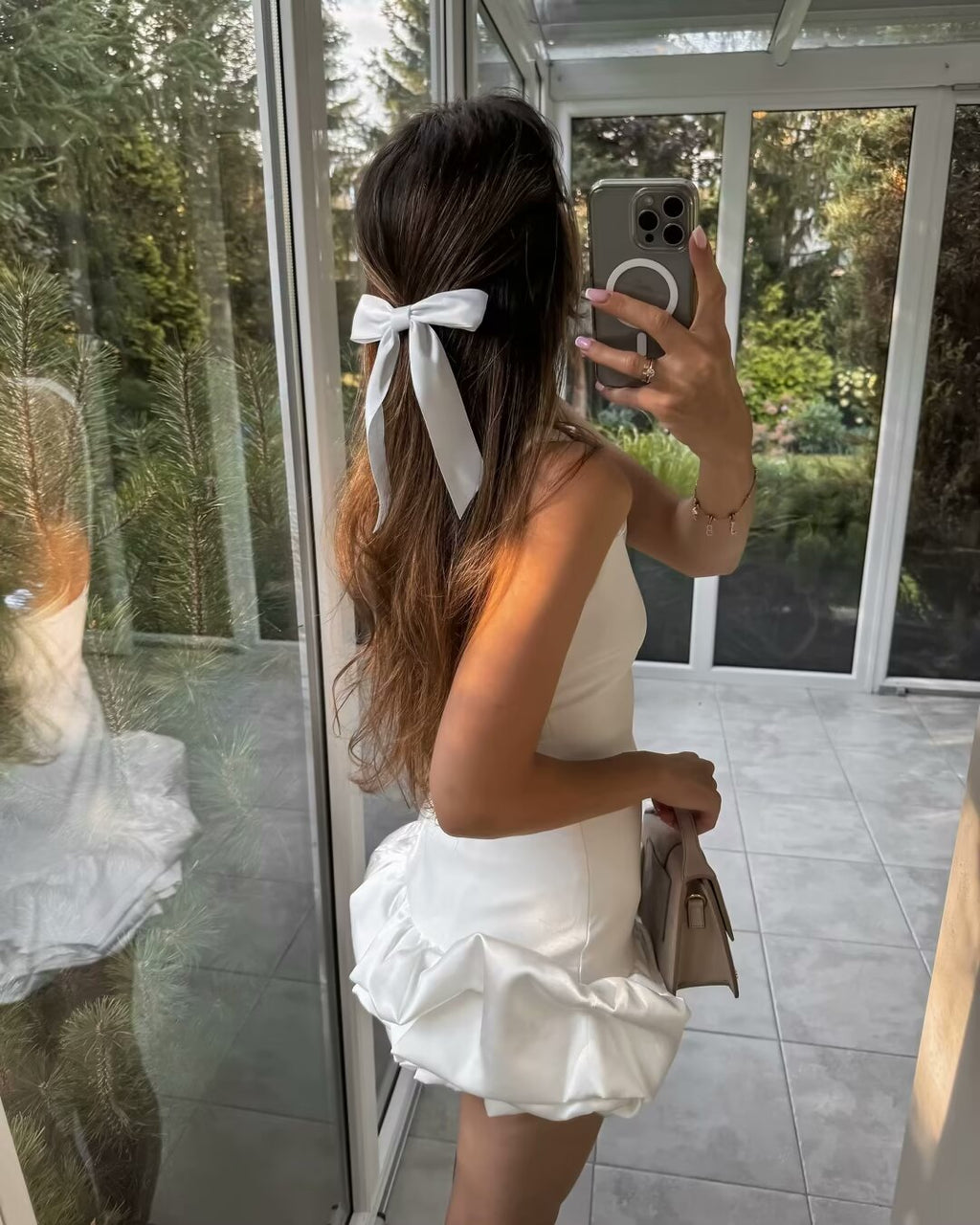 Solid Color Frilled Round Neck Sleeveless Dress