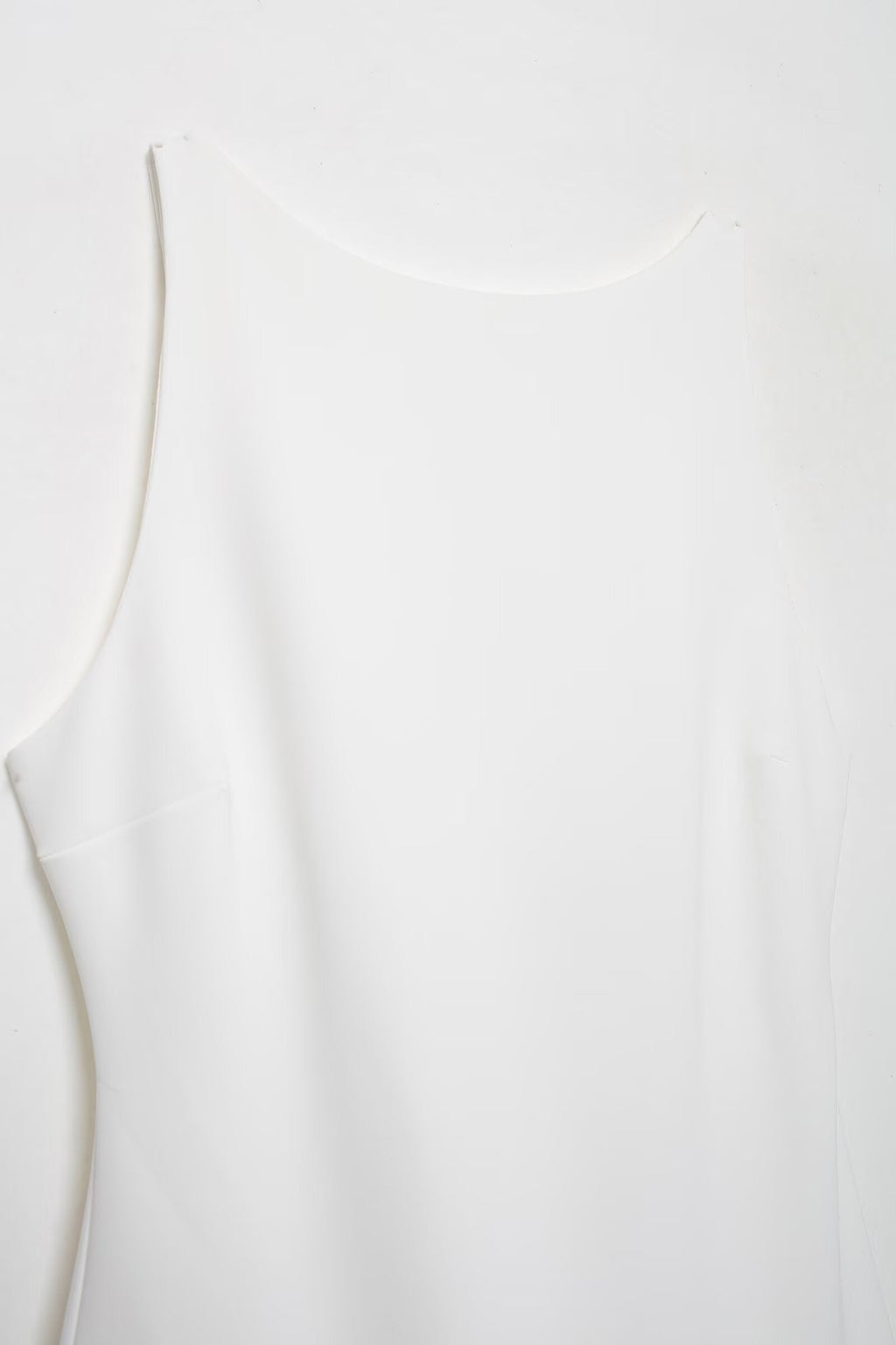 Solid Color Frilled Round Neck Sleeveless Dress