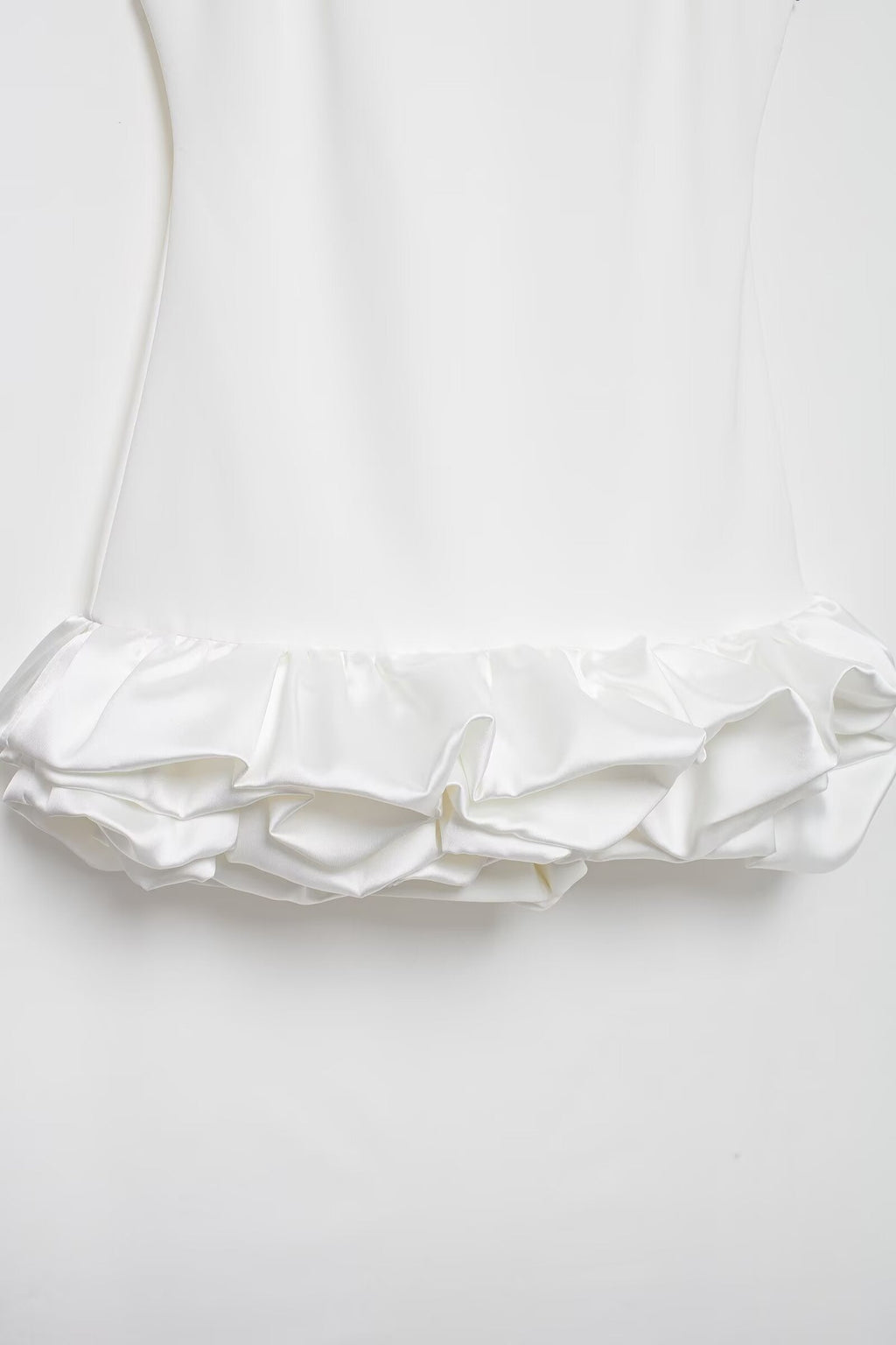 Solid Color Frilled Round Neck Sleeveless Dress