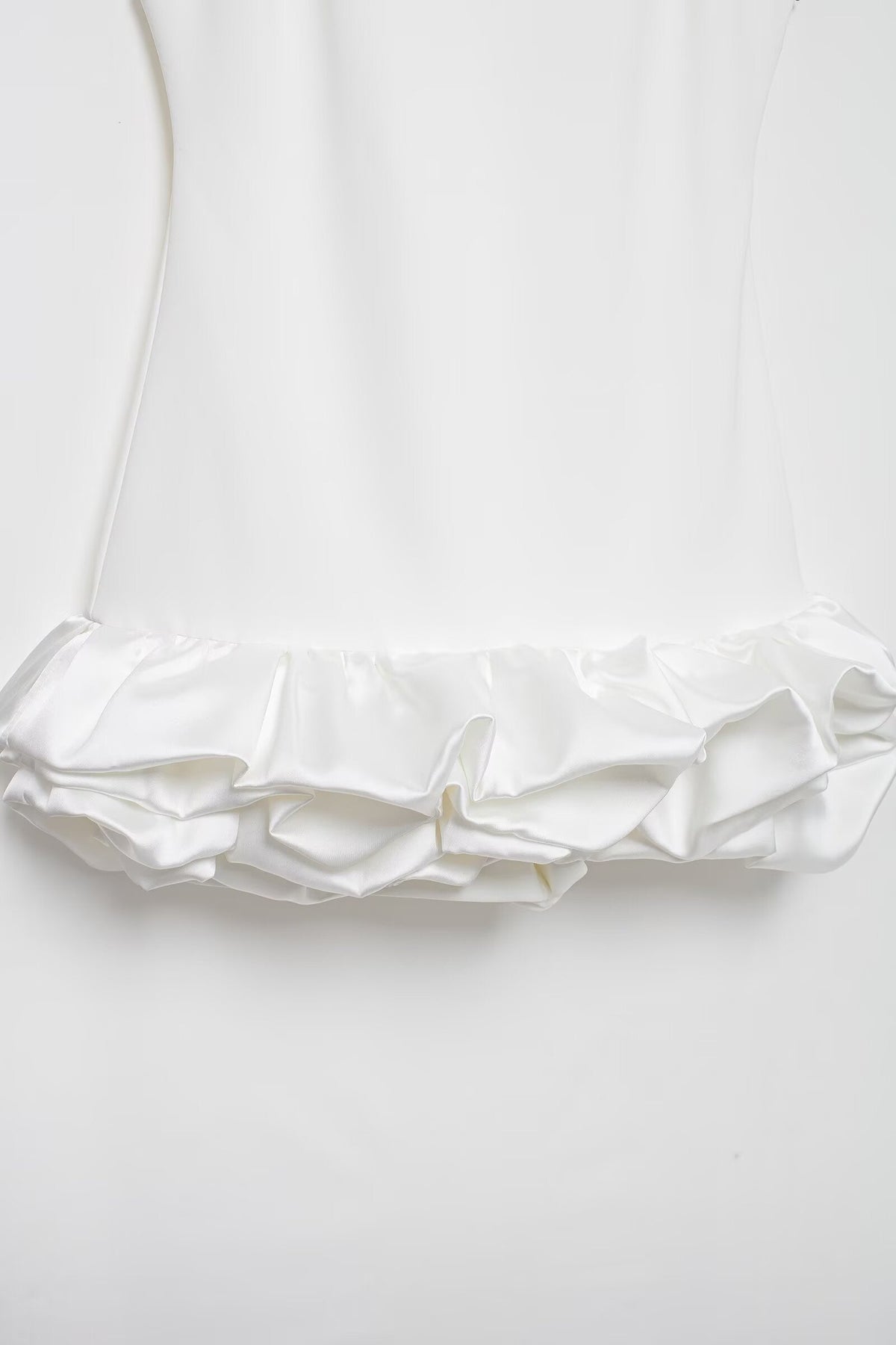 Solid Color Frilled Round Neck Sleeveless Dress