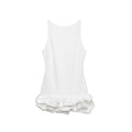 Solid Color Frilled Round Neck Sleeveless Dress