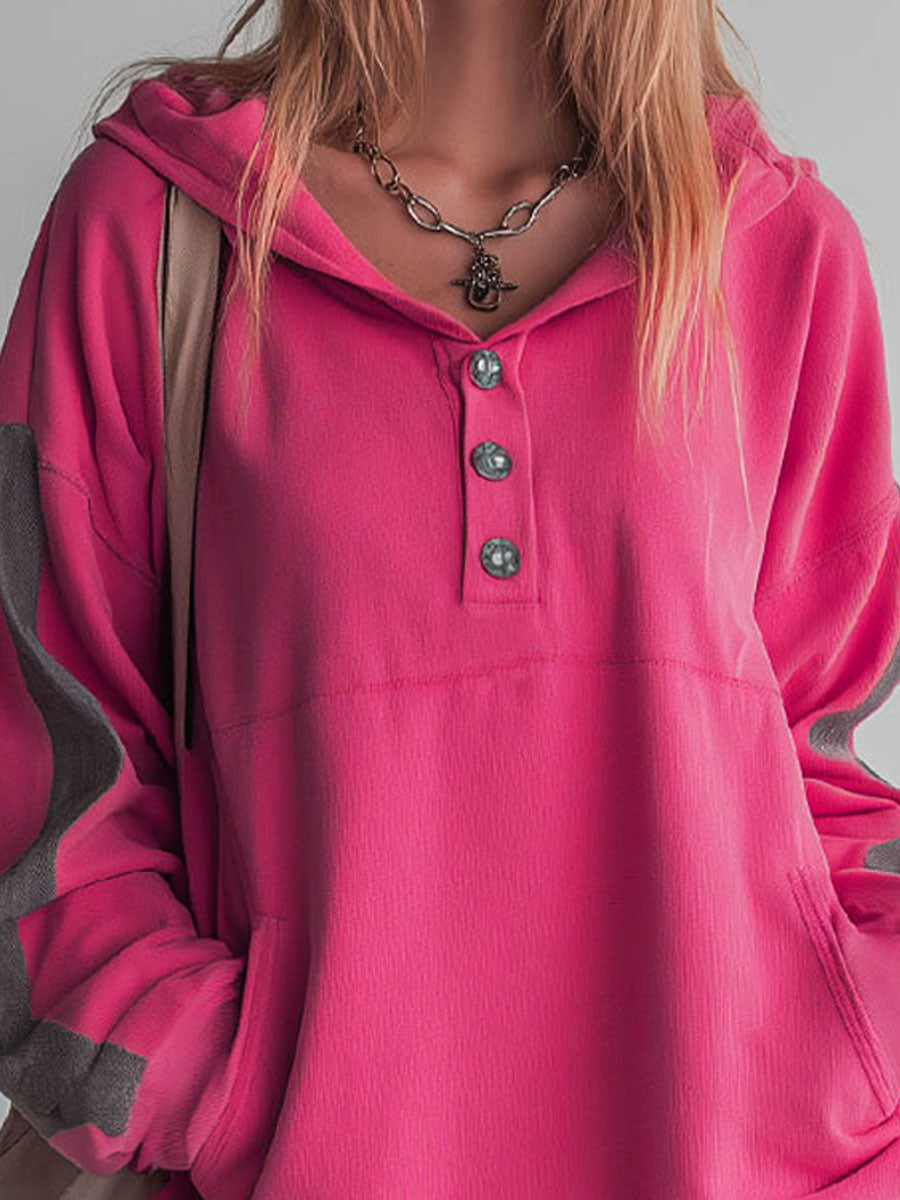 Sporty Color-blocked Ruffled Half-zip Hooded Long-sleeved Mini Dress