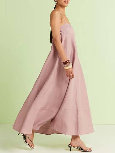 Minimalist Vacation Style Tube Top Maxi Dress