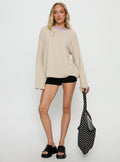 Settle Down Long Sleeve Top Lilac / Lemon Stripe