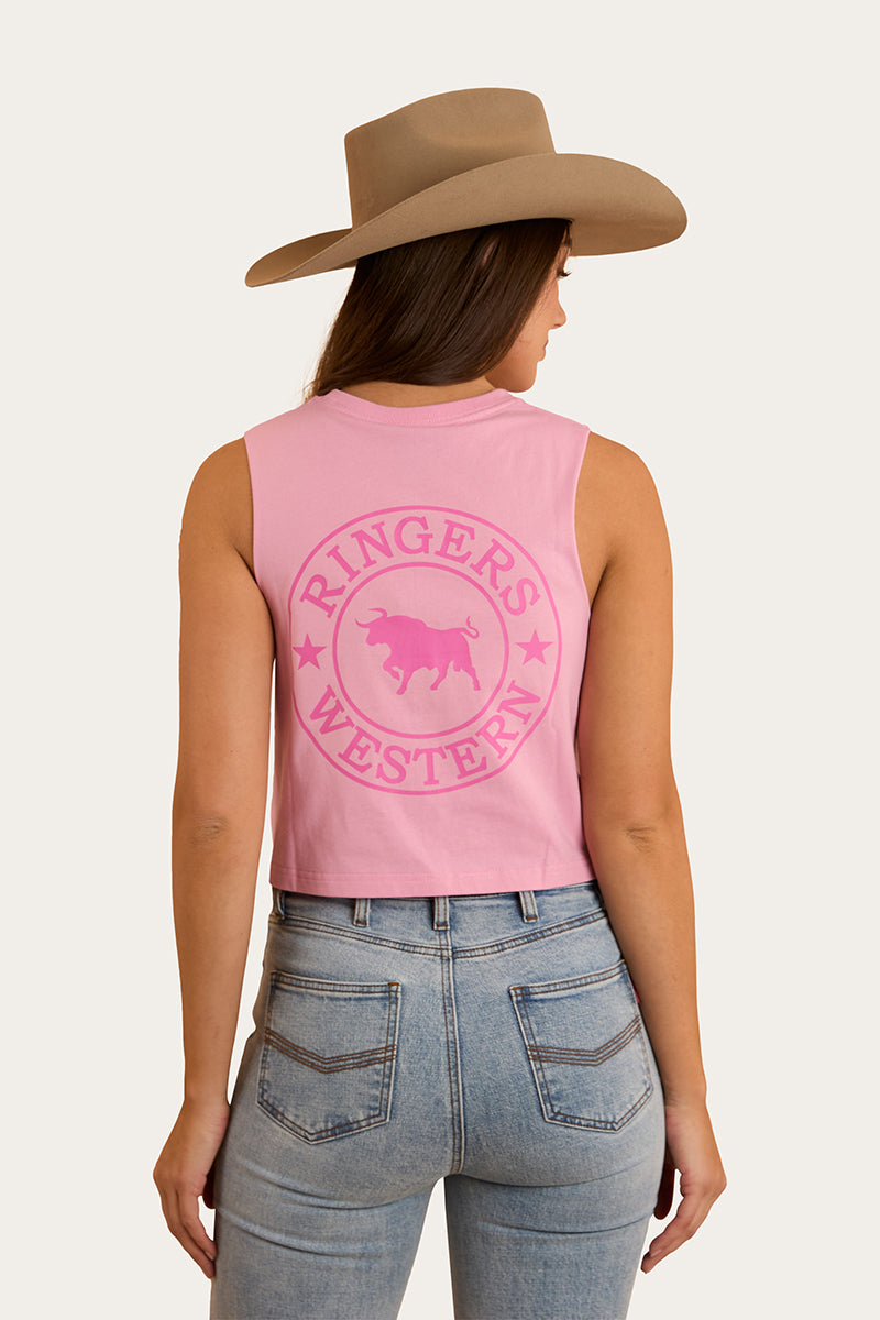 Signature Bull Womens Crop Muscle Tank