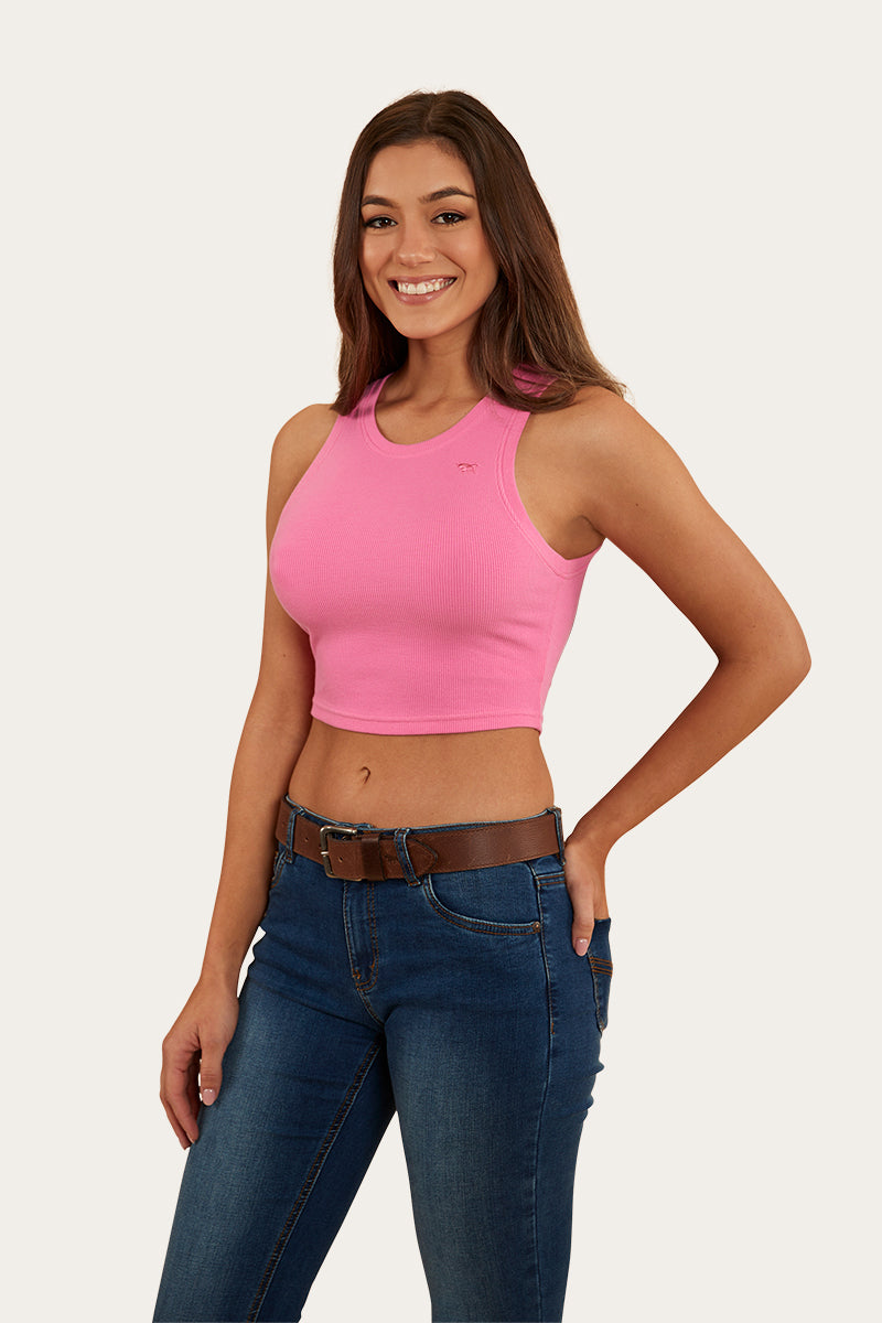 Paige Womens Cropped 2X2 Rib Tank