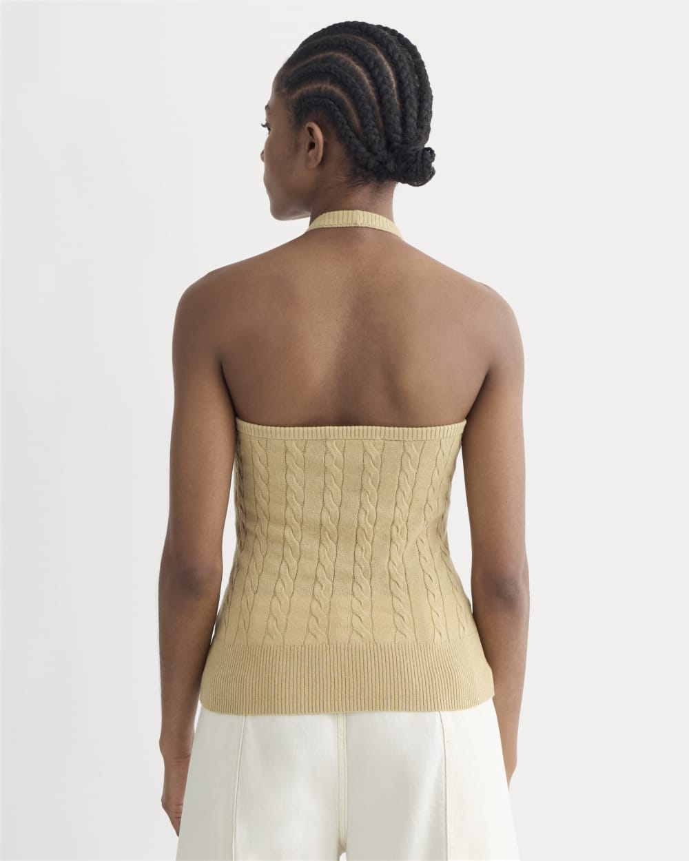 The Cable Halter in Cotton Cashmere | Classic Khaki