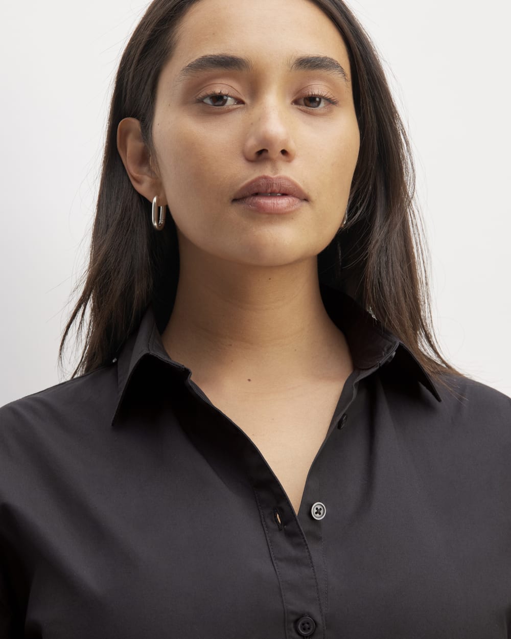 The Supima® Cotton Midi Shirt Dress | Black