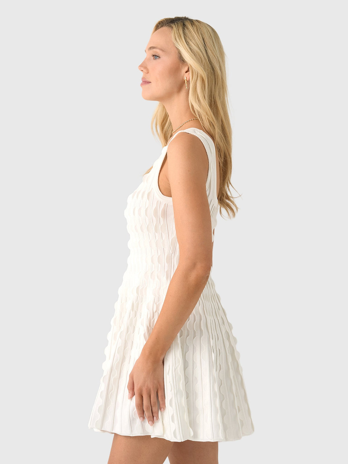 Simkhai Women's Vanna Scalloped Knit Mini Dress
