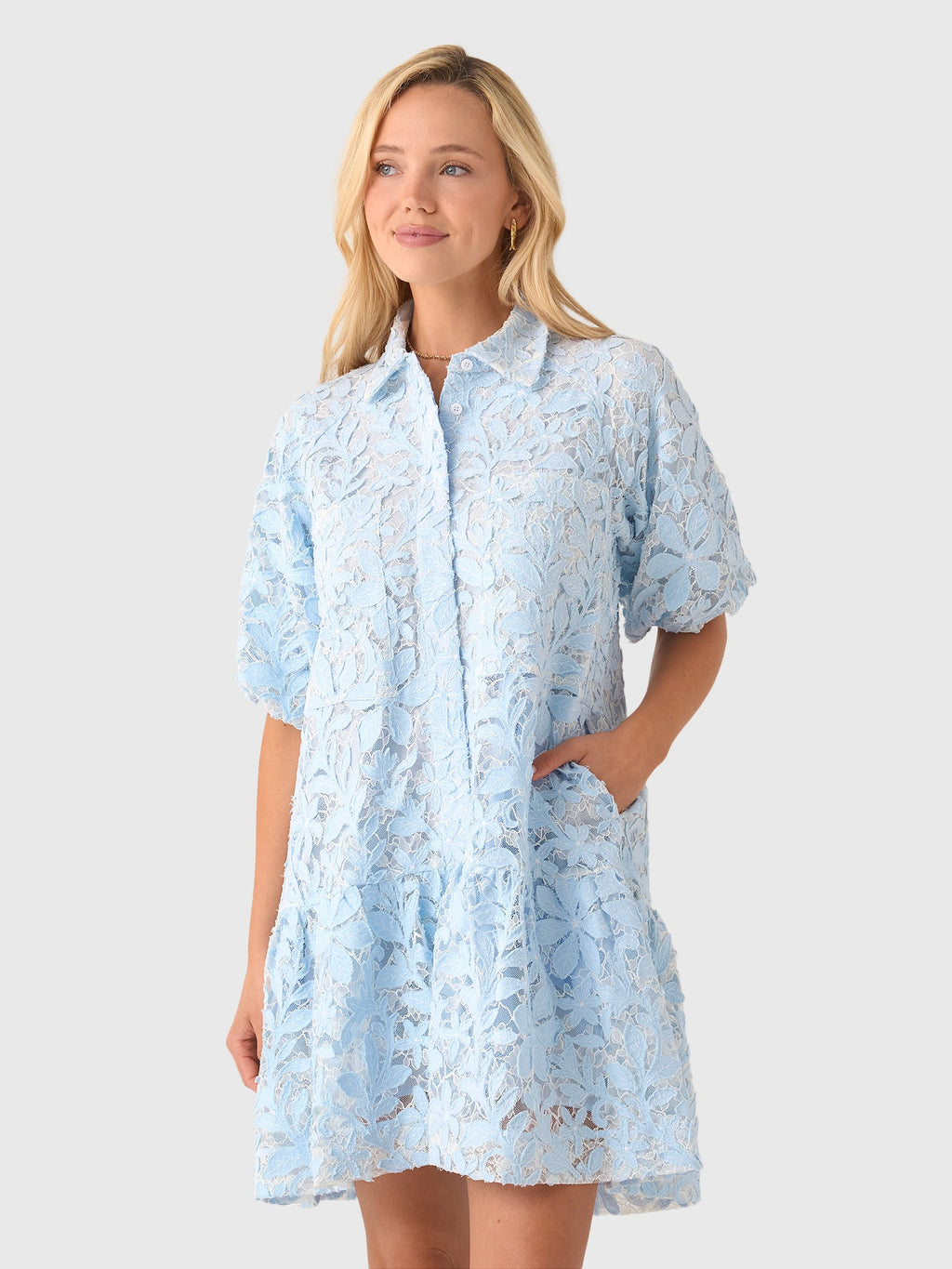 Simkhai Women's Crissy Cotton Lace Mini Dress