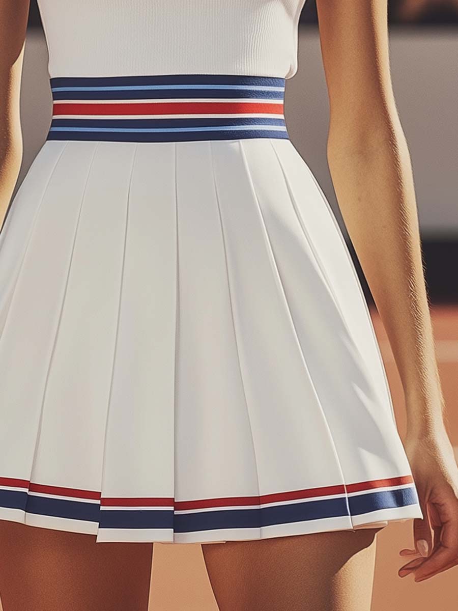 ¡¾24-hour shipping out¡¿Fashion Sports Vest Pleated Tennis Mini Dress