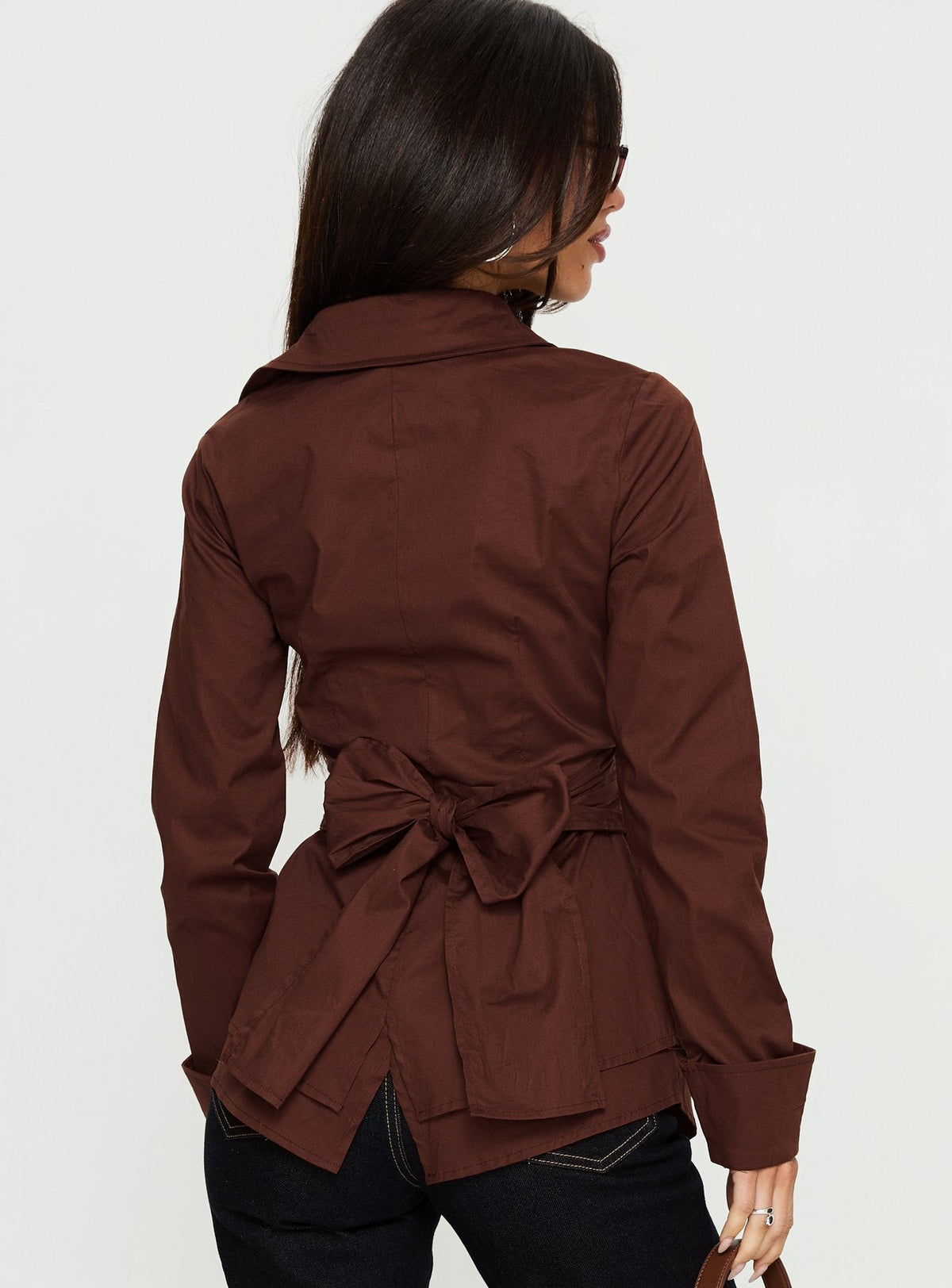 Shapeshifter Twist Long Sleeve Shirt Chocolate