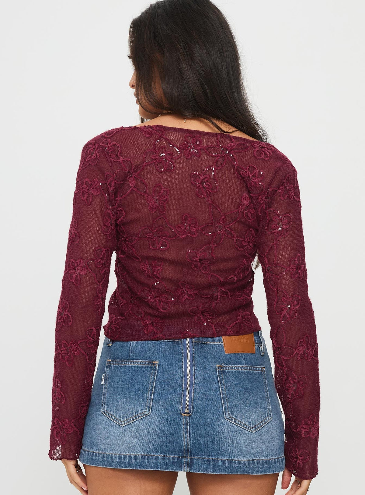 Sukita Long Sleeve Top Burgundy
