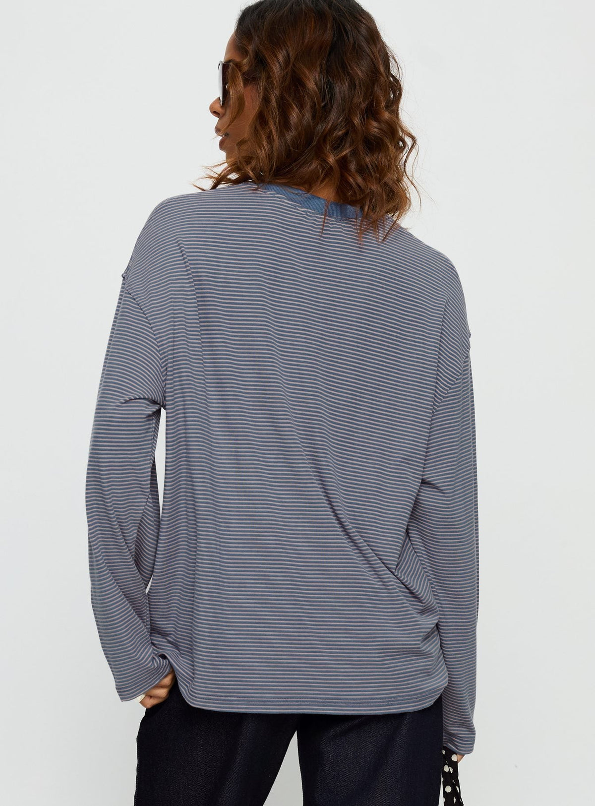 Marlah Long Sleeve Top Blue Stripe