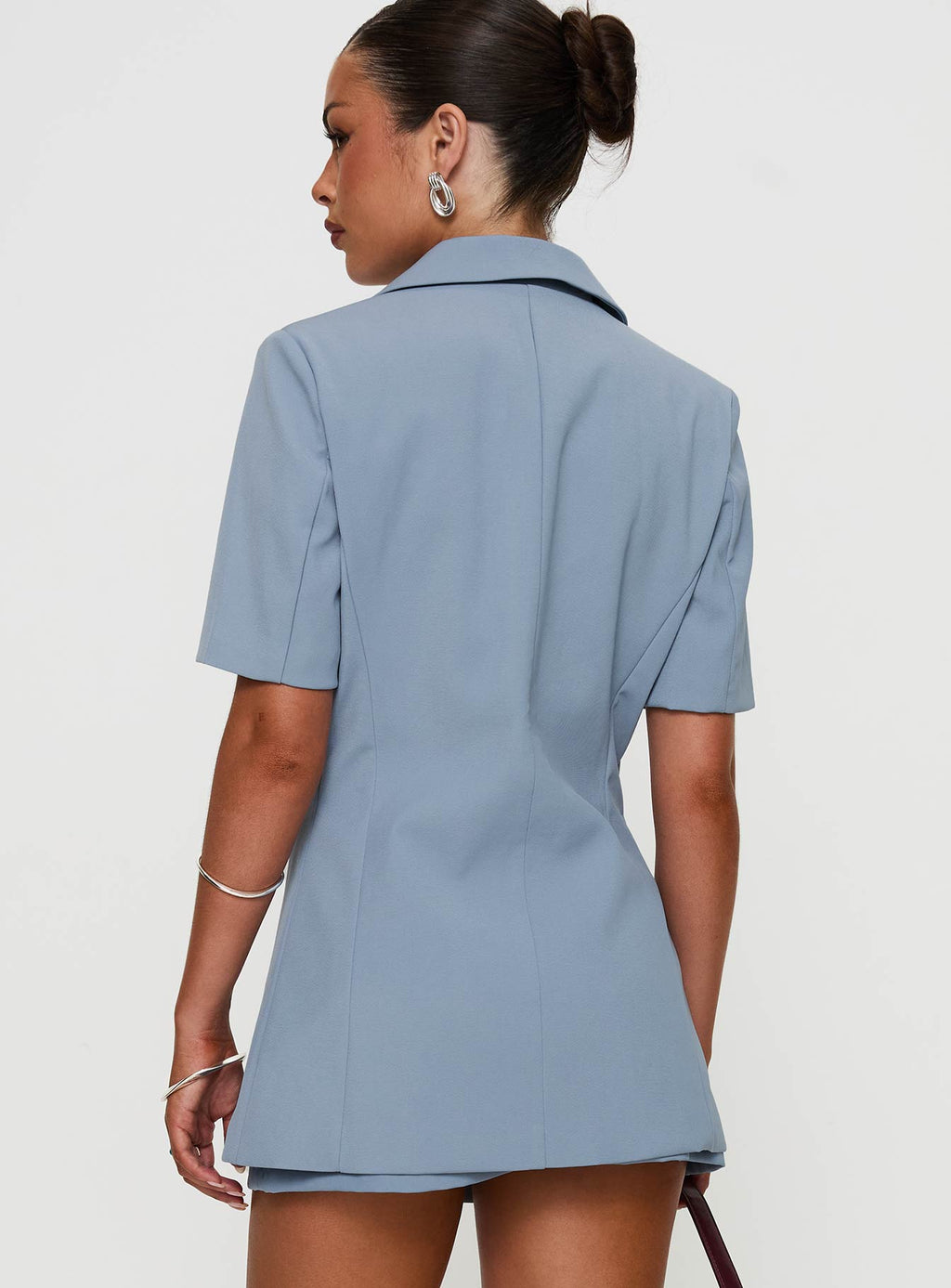 Bisou Bisou Short Sleeved Blazer Blue