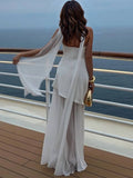 Tube Top Spliced Dress with Scarf