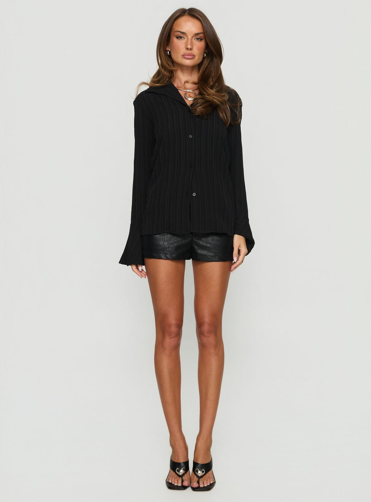 Beatris Long Sleeve Top Black