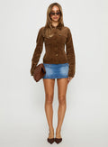 Jadeann Cord Fitted Jacket Brown