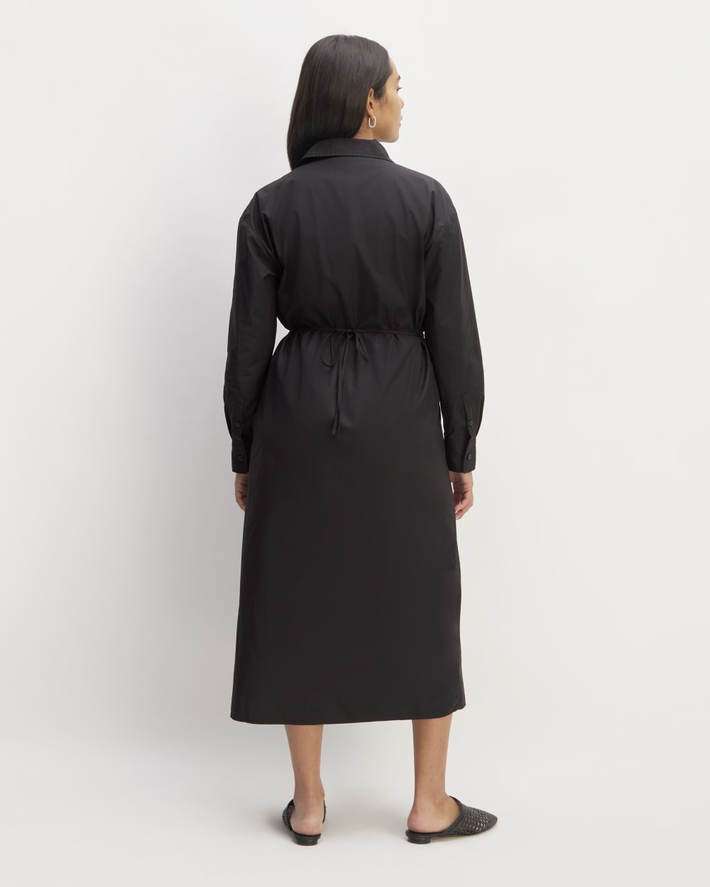 The Supima® Cotton Midi Shirt Dress | Black