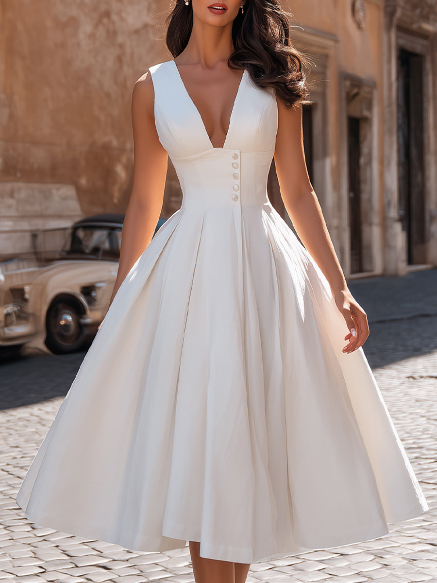 Vintage A-Line Midi Dress