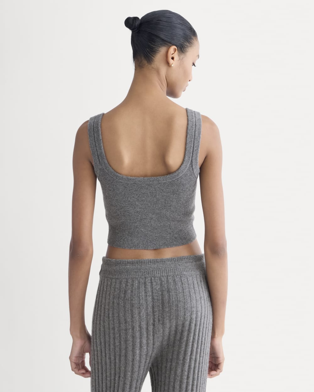 Cashmere Cropped Tank | Heather Charcoal