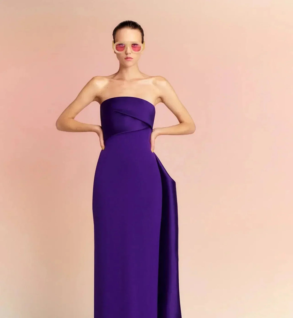 Pink Strapless Mermaid Evening Dress with Cape