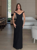 Minimalist V-Neck Slim-Fit Maxi Dress