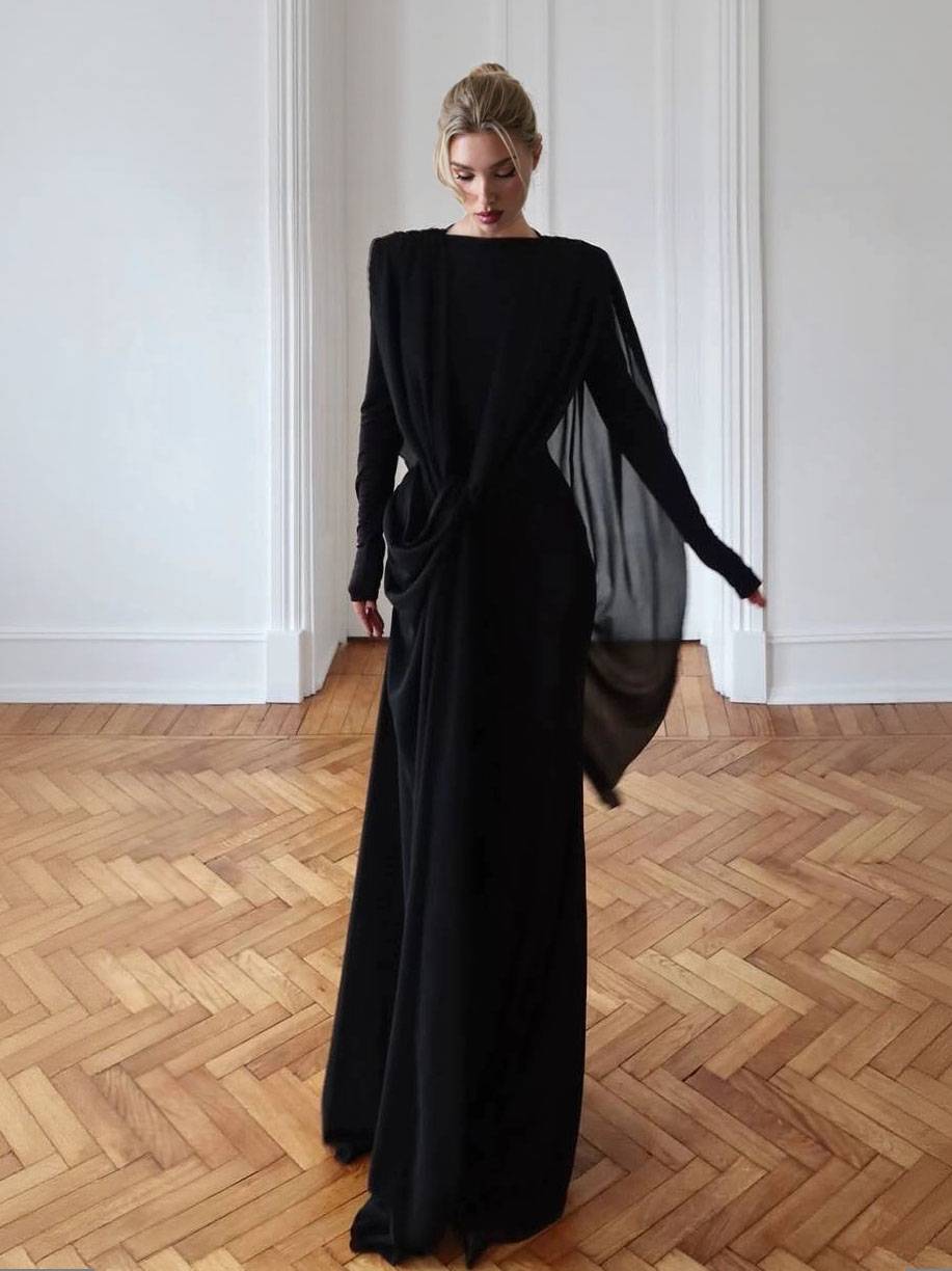 Irregular Ribbon Design Maxi Dress