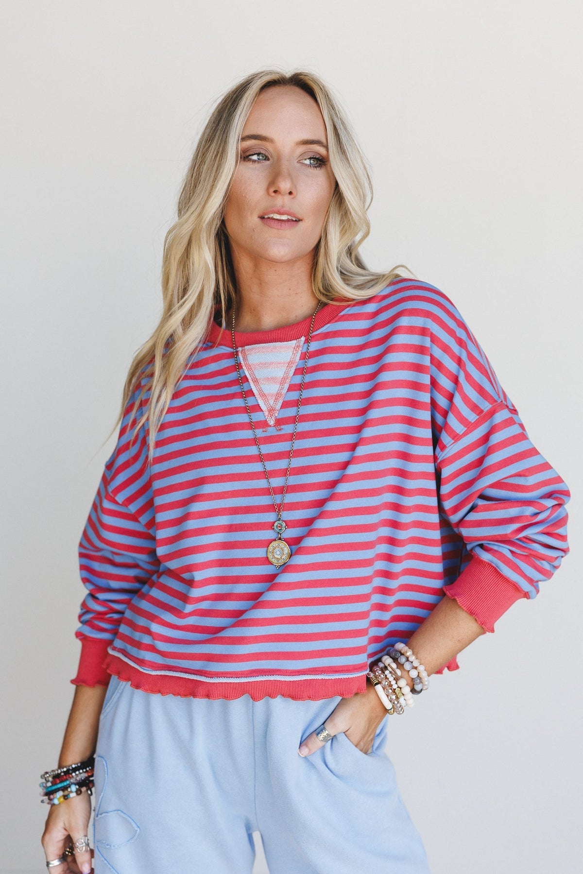 Freestyle Striped Top - Blue Multi