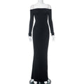 off Shoulder Sleeveless Backless Long Sleeves Dress