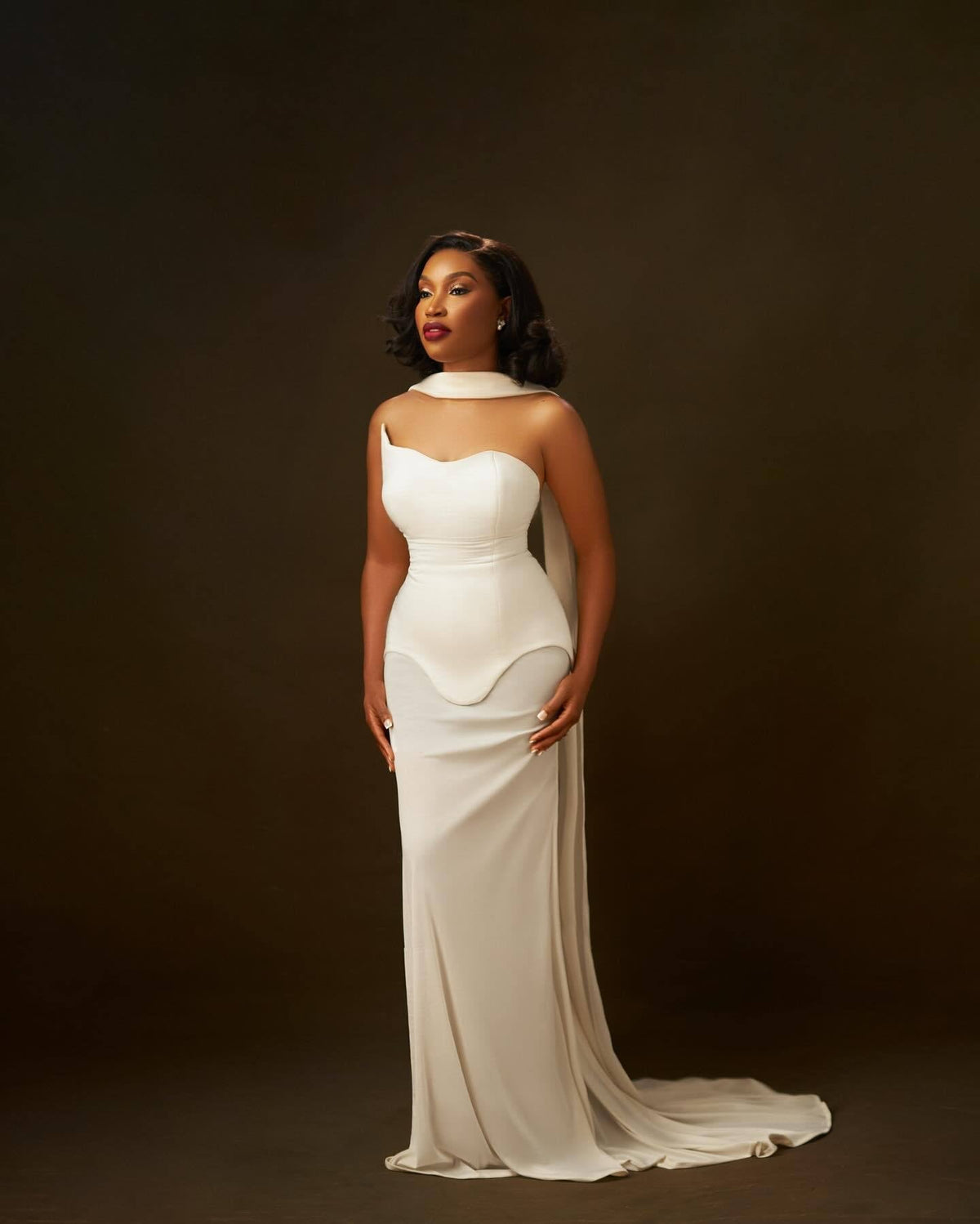Black White Bandage High Elastic White Mesh Maxi Dress