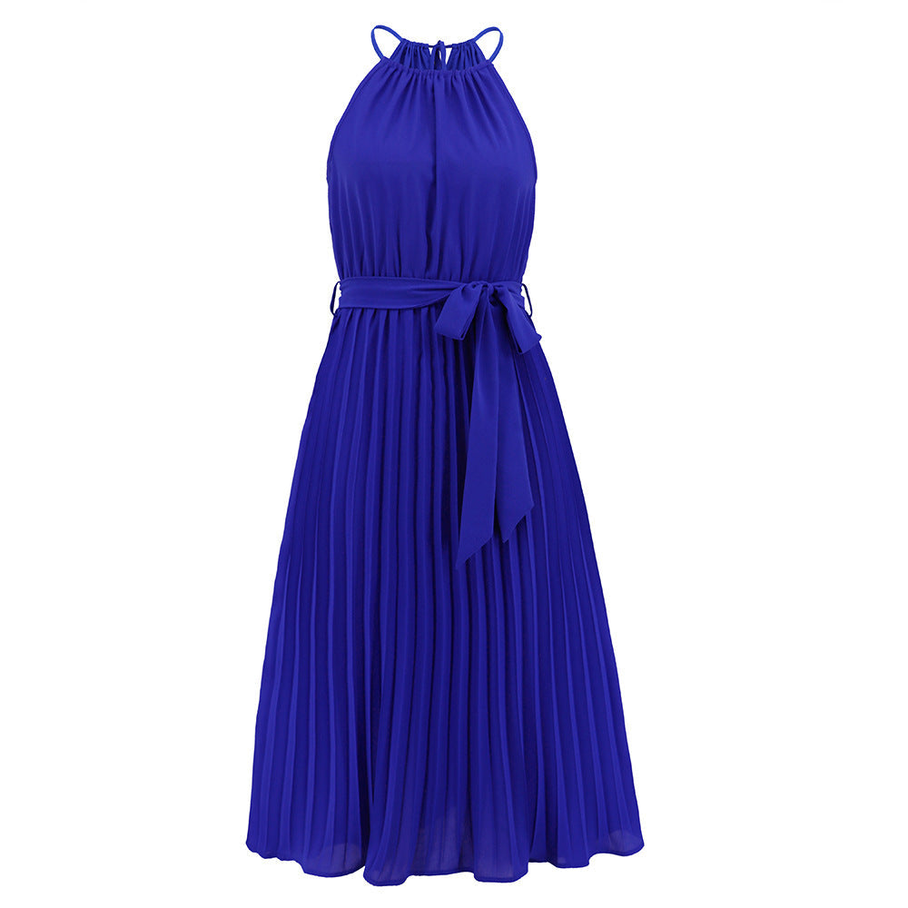 Spaghetti Strap Sleeveless Pleated Dress Dress
