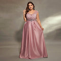 Plus Size Evening Dress Arrival Solid Color Maxi Dress Birthday Party Dress