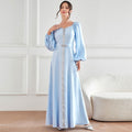 Middle East Muslim Elegant High Waist Rhinestone Dress Robe