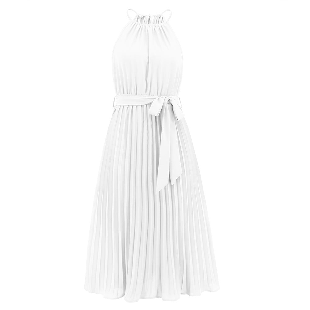 Spaghetti Strap Sleeveless Pleated Dress Dress