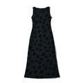 Mesh See through Dress Embroidered Super Flattering Celebrity Sleeveless Party Dress