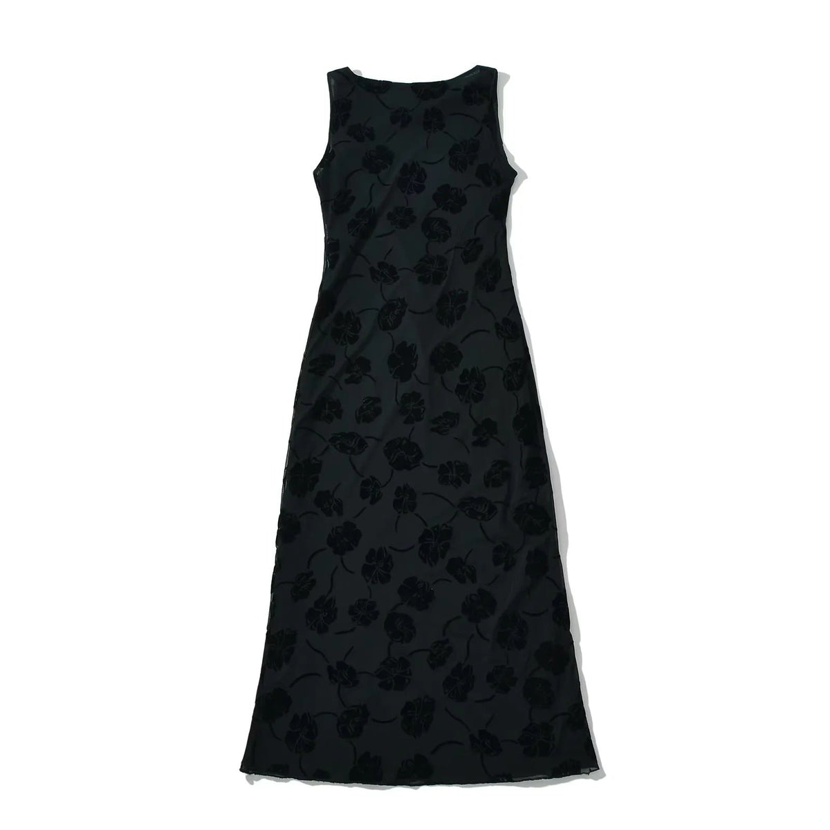 Mesh See through Dress Embroidered Super Flattering Celebrity Sleeveless Party Dress