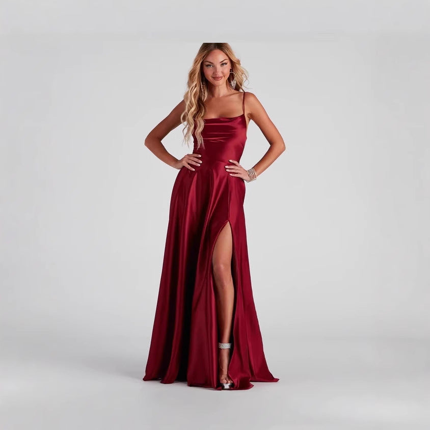 Slimming Slim Fit Backless Sling Waist Formal Dress