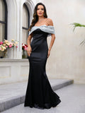 Elegant Dress Sling off Shoulder Fishtail Dress