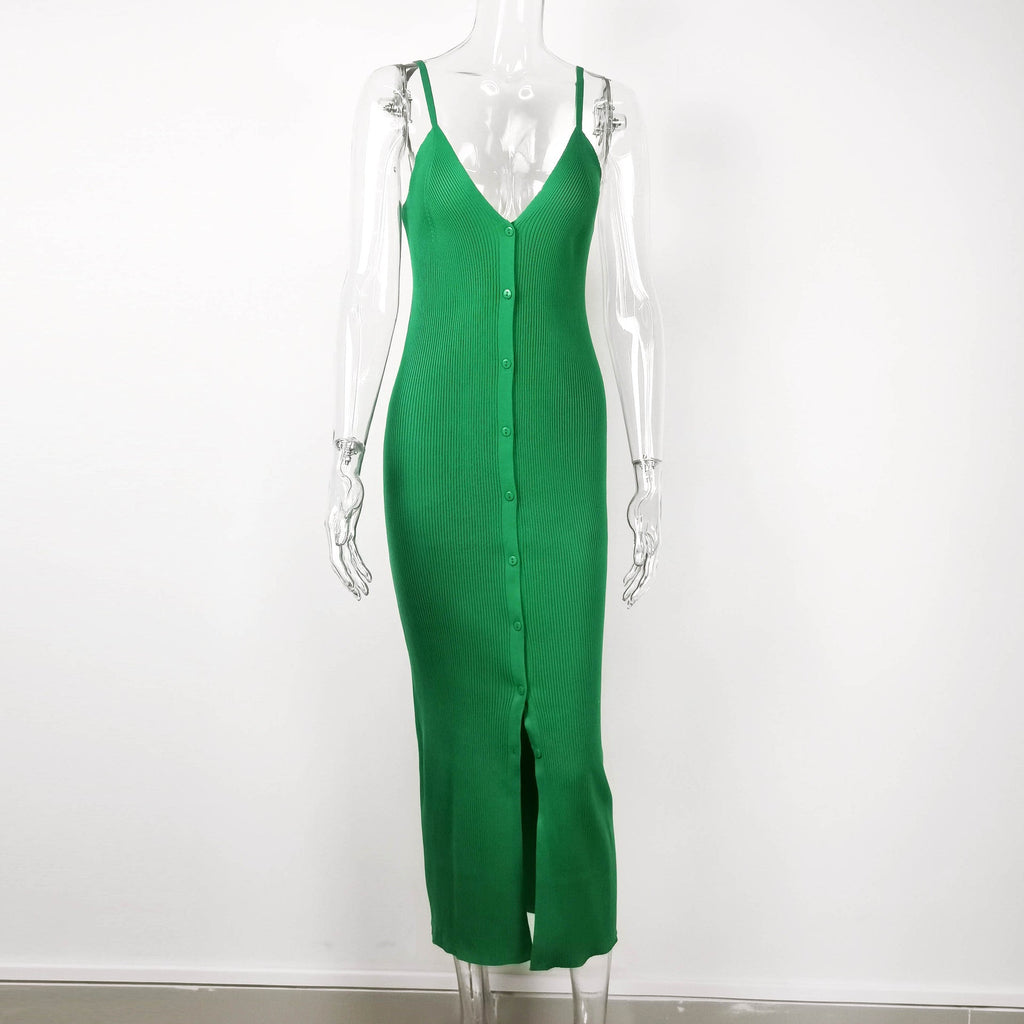Charlotte long ribbed knit dress