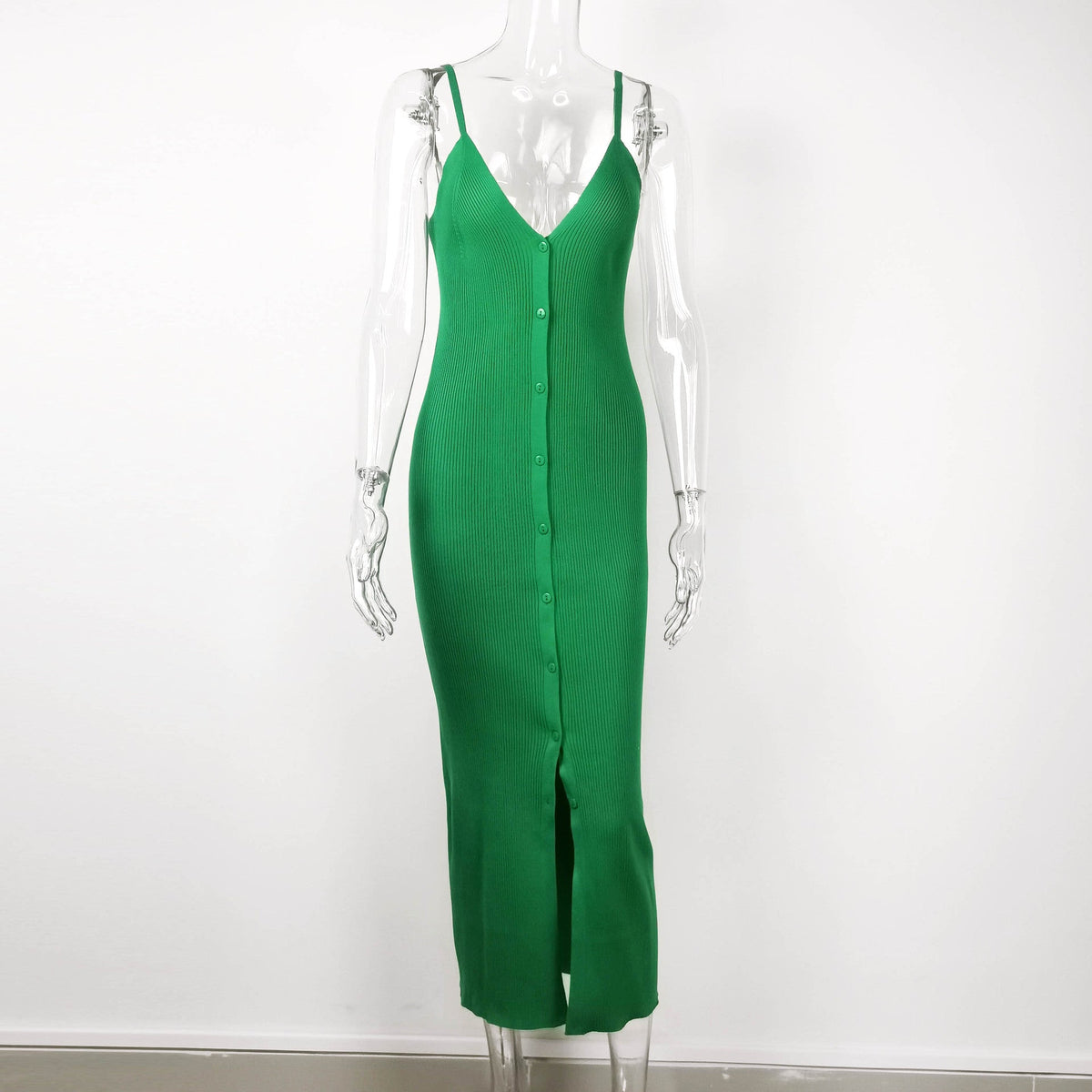 Charlotte long ribbed knit dress