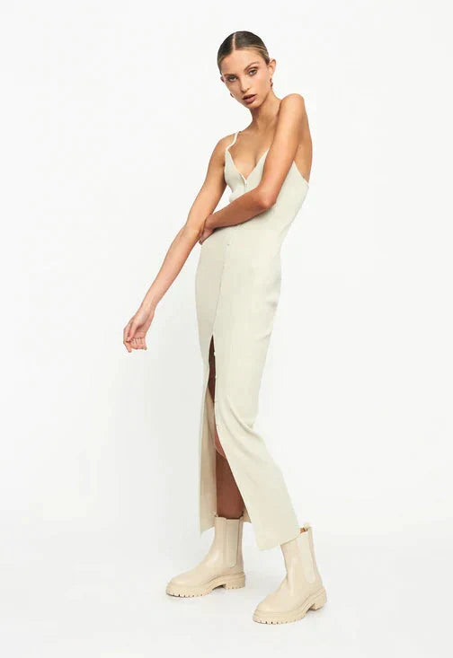 Charlotte long ribbed knit dress