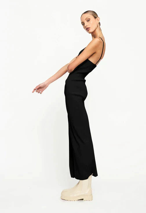 Charlotte long ribbed knit dress